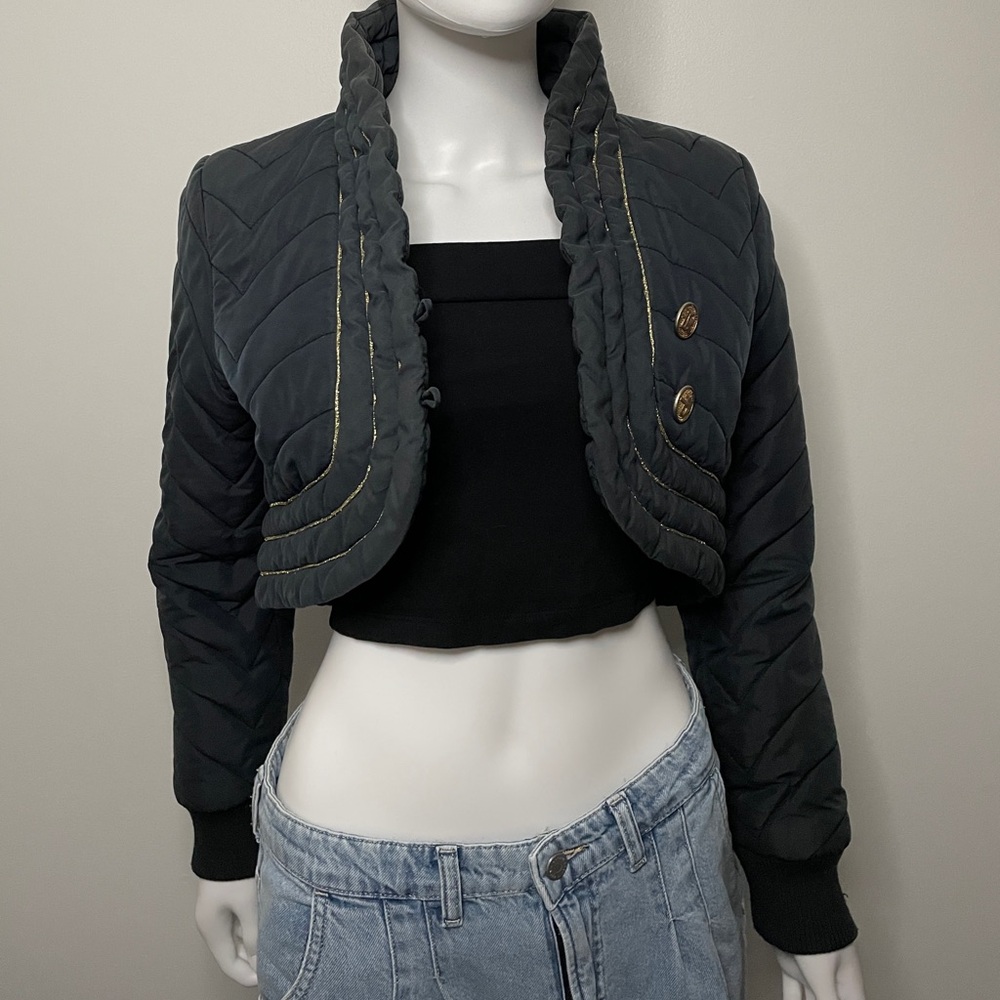 Cropped H&M puff uniform/band jacket. Size8